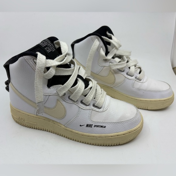 Nike Air Force 1 High Utility Retro White Black Cream AJ7311-100 Women's size 8 - Picture 1 of 13